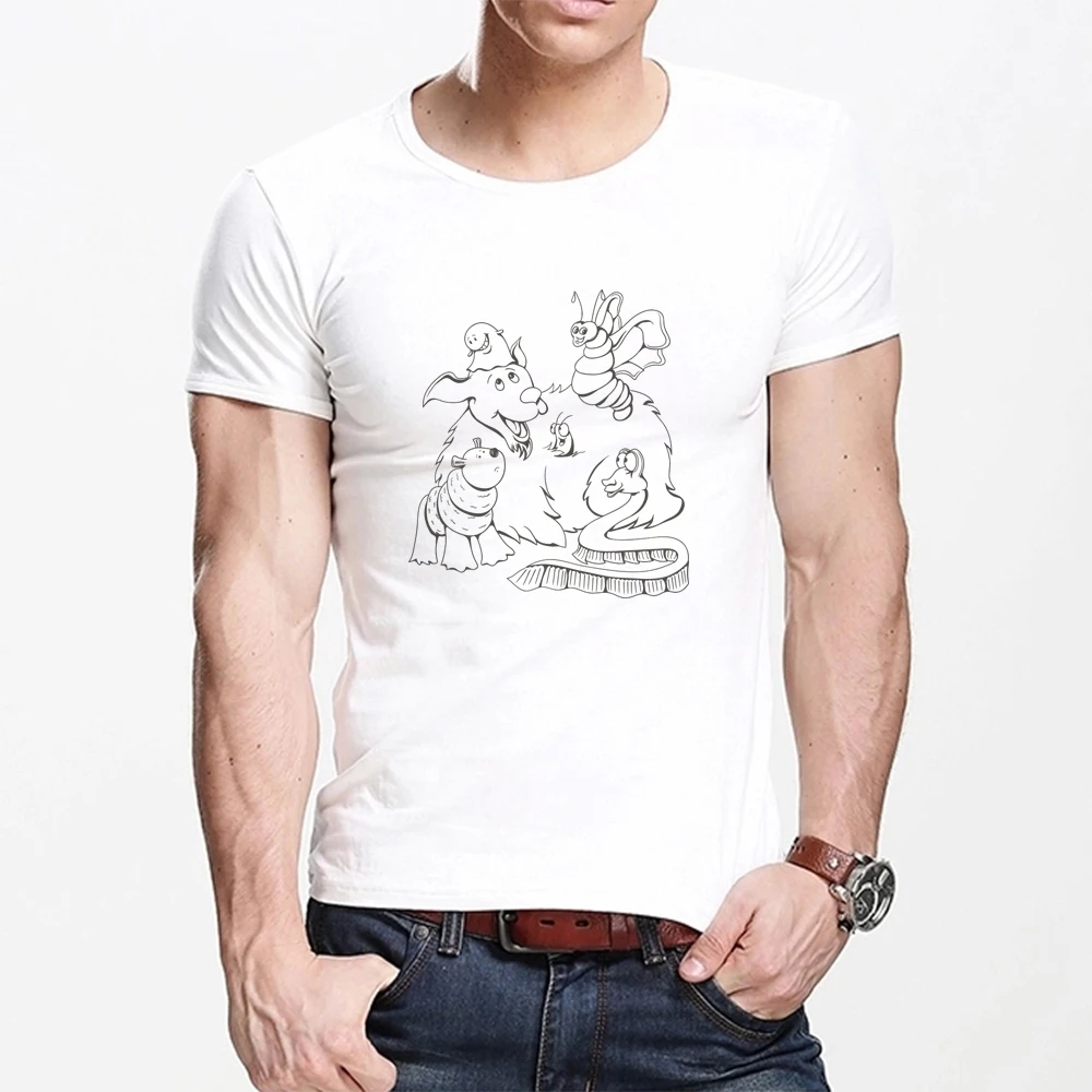 

MOUNTSHARP Summer T Shirt Men Harajuku Animal Paradise Funny Print Tee Tops Short Sleeve male T Shirt Casual male Clothes