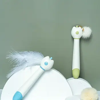 

Interactive Cat Wand Chaser Toy with Feather Light Double-end Teaser Stick Kitten Pet Supplies Play Game