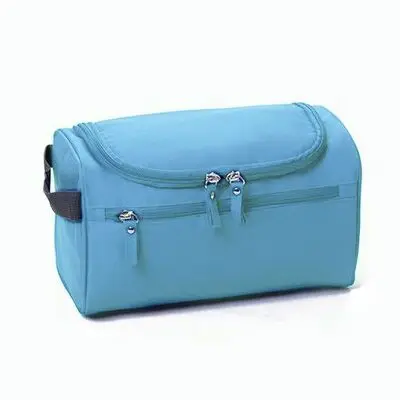 Женская сумка для макияжа, мужская сумка для туалетных принадлежностей, большая вместительность, водонепроницаемый нейлоновый органайзер для путешествий, косметичка, чехол для путешествий, Несессеры - Цвет: Синий