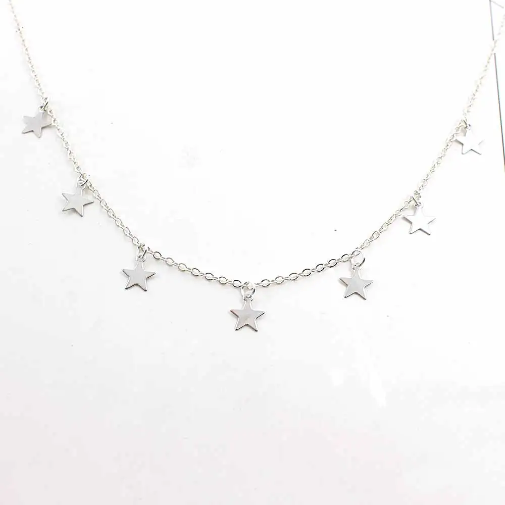 Joyer-a-de-moda-de-las-mujeres-de-plata-de-oro-7-estrellas-gargantilla-colgante-de-(1)