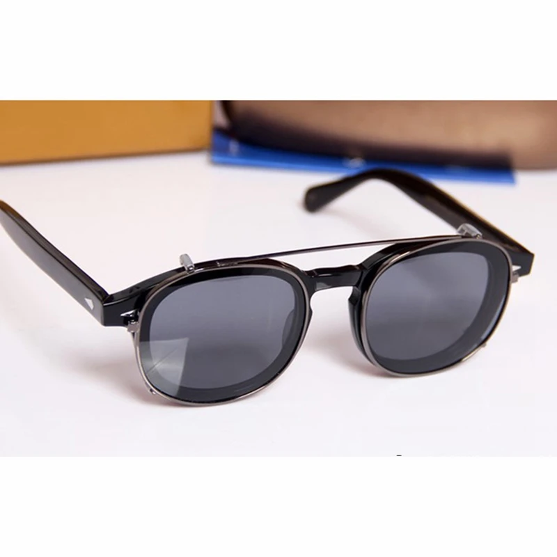 

Clip On Sunglasses Men Women Johnny Depp Polarized Sun Glasses Luxury Brand Acetate Frame Vintage Lemtosh Eyeglasses Top quality