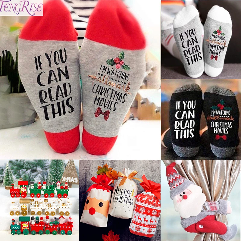 

1 Pair Christmas Cotton Socks Merry Christmas Decorations For Home 2019 Christmas Gifts Cristmas Decor Noel Happy New Year 2020