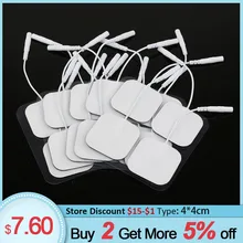 20шт 4 см* 4 см Tens электродный патч для цифровой терапии машина Массажер для мышечного стимулятора колодки наклейки с 2 мм разъем