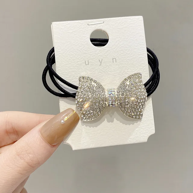 Fashion Rhinestone Hair Bands Hair Scrunchies Women Elastic Hair Bands Ties Rope Bands Ponytail Bands Hair Accessories F240 Rhinestone