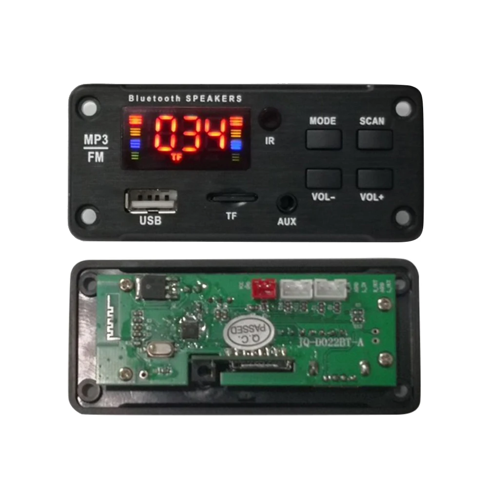 5V 12V Automobile Car Bluetooth MP3 WMA USB/SD/FM/AUX Decoder Board Plate Audio Module Color screen Car MP3 Speaker