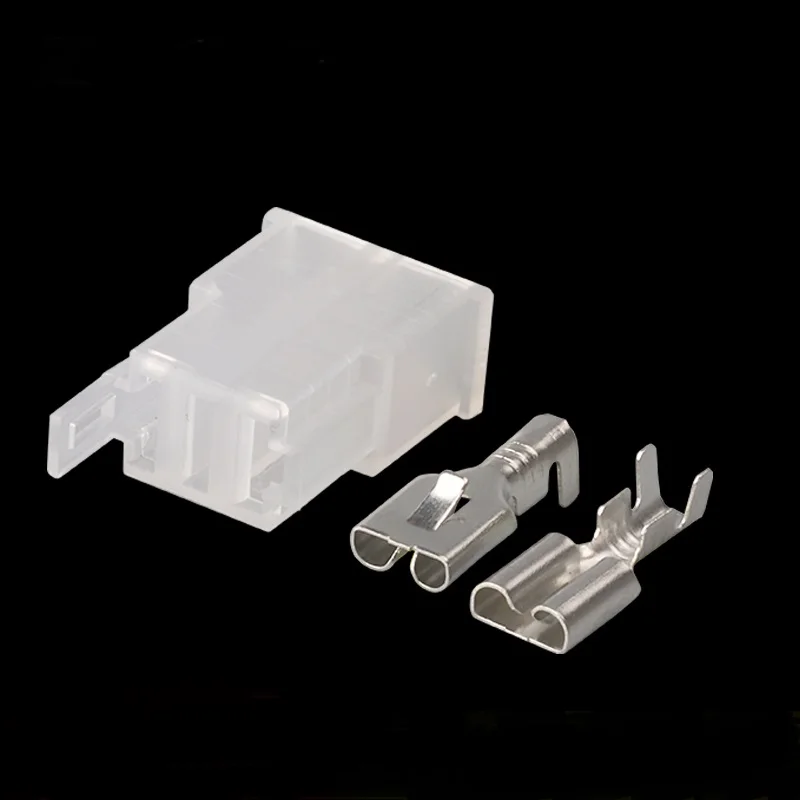 

100sets 2 Pin Automotive Connector Harness Connector Plug with Terminal DJ70221A-6.3-21 2P