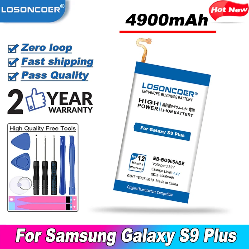 LOSONCOER EB-BG965ABE батарея 4900 мАч для Samsung Galaxy S9 плюс G9650 G965 G965F G965A G965T G965S G965R4 G965V |