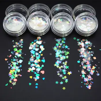 

Heart Star Shape Laser Bright Flake Sequins DIY Resin Fillings Jewelry Making Drop Shipping