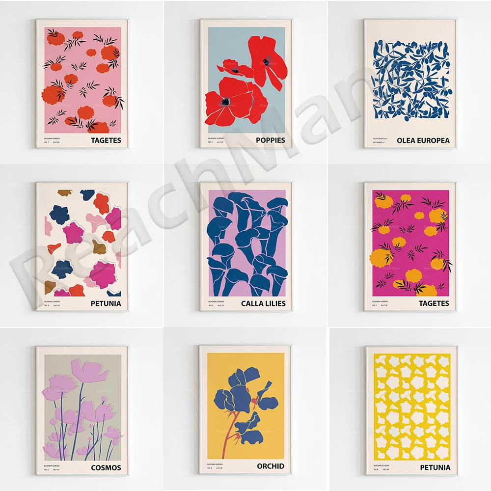 Stampe Floreali, Funghi, Orchidea, Giglio, Petunia, Gelsomino, Stampa Floreale Di Papavero, Eclettismo, Colore Estetica Wall Art Canv