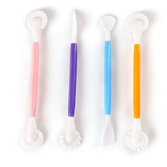 4Db/Beállított Fondant Sütemény Díszítő Modellező Szerszámok 8 Minta Virág Dekoráció Toll Tészta Faragás Vágó Sütő Kézműves Formák Barkácsolás - Image 3