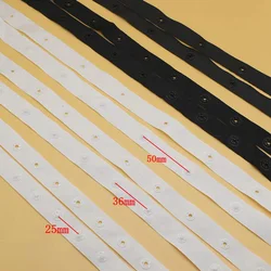 2 /5yards/lot snap buttons tapes snaps Ribbon Mixed Black White Stud Cloth Diaper fabric tape buttons
