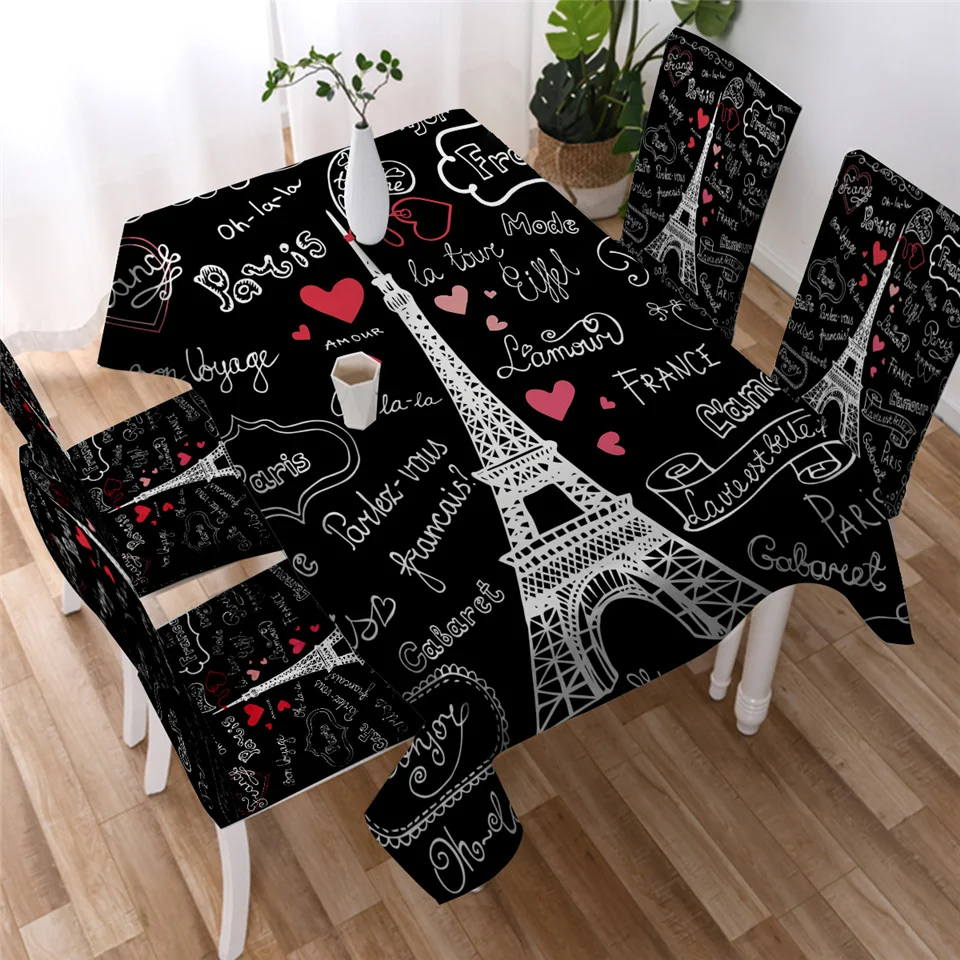 Постельные принадлежности Outlet Франция Париж башня скатерть водонепроницаемый обеденный стол ткань для прямоугольного стола романтические буквы скатерть