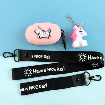 

New Arrival Cute Cartoon Earphone Case for Samsung Galaxy Buds Buds Plus Shockproof Silicone Protective Cover with keychain