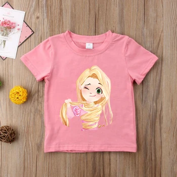 

Girls clothes princess print beautiful cartoon girls shirt kawaii TShirts retro round neck short sleeve 2-12 years old girls top