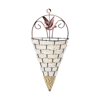 

1Pcs Natural Wicker Flower Basket Wall Hanging Pot Planter Rattan Vase Basket For Garden Home Decoration Flower Pots & Planters