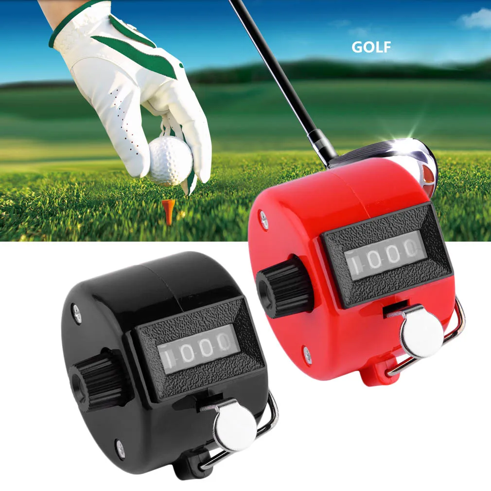 

4 Digit Portable Convenient Plastic + Metal Hand Held Tally Counter Manual Palm Clicker Number Counting Golf