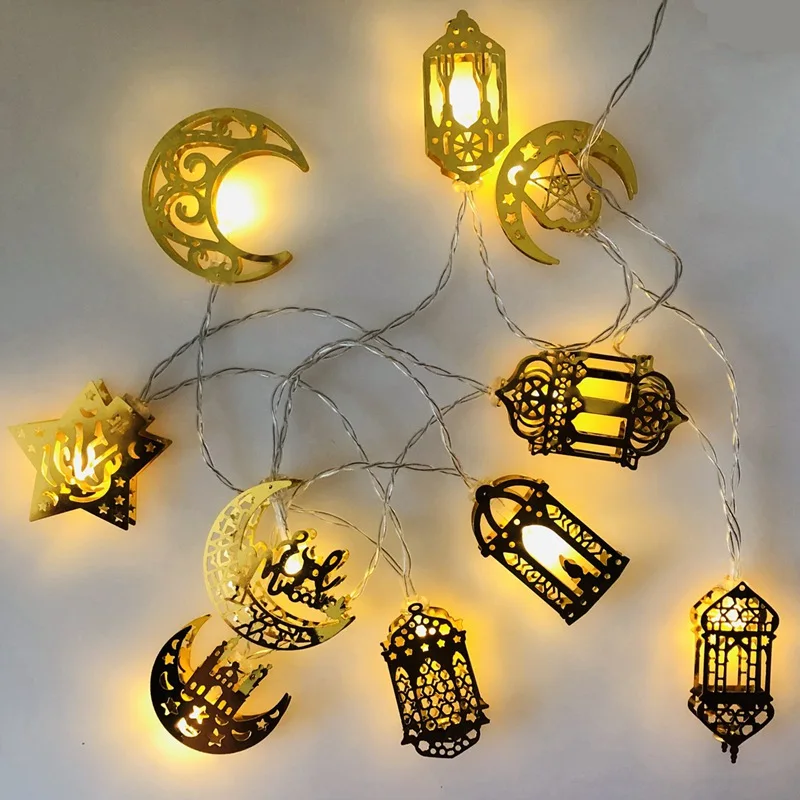 Moon Star LED Light String EID Mubarak Ramadan Decoration Decor Islamic P9T2 