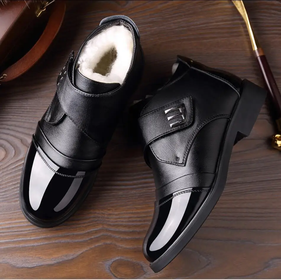 Winter Men Genuine leather Boots High quality Thick wool male super warm snow boots Oxfords men Non-slip cotton Shoes boot