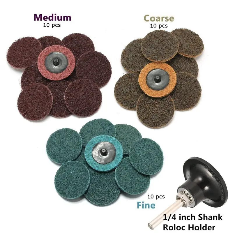 Promotion-2 Inch Quick Change Discs 30Pcs Sanding Discs 1Pcs 1/4 Inch Holder, Surface Conditioning Discs, For Die Grinder Surfa