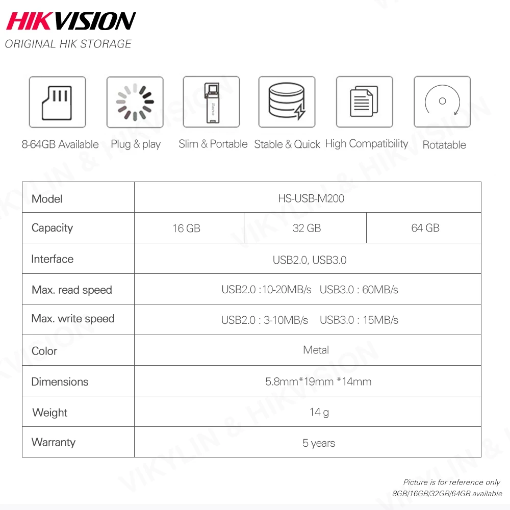 Hikvision оригинальный USB флеш накопитель 8 ГБ 16 32 64 Гб мини USB2.0 USB3.0 Флешка карта памяти