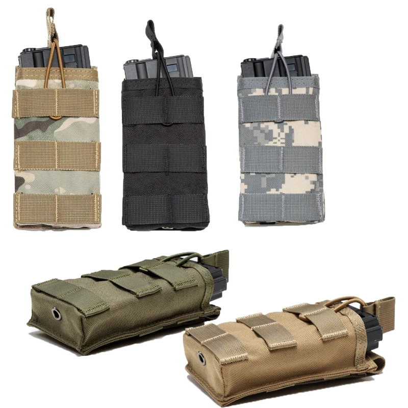 

Hunting Airsoft Accessories Molle Tactical Military AR15 M4 5.56 Single Magazine Pouch Open Top Cartridge Army Vest Pouch Pocket