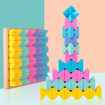 

Kids Building Blocks Fun Ooutdoor Lawn Yard Game Wooden Stacking Block Tower