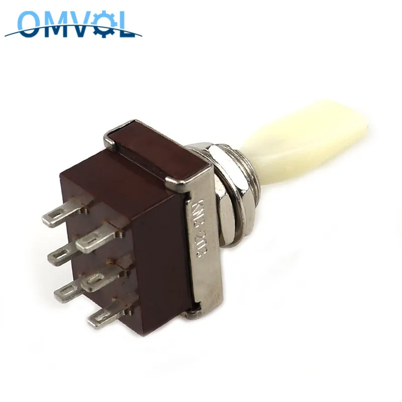 KN3 203 ON OFF ON 6 pin 6A 125VAC 3 way toggle switch double poles