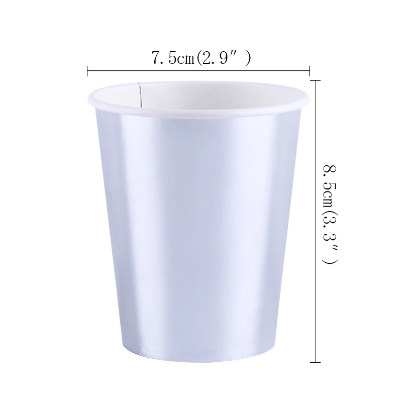 Биоразлагаемые бумажные тарелки, 10 шт., серебро/золото, вечерние тарелки, принадлежности на день рождения, свадьбу, свадьбу, вечеринку - Цвет: f-cup-10pcs