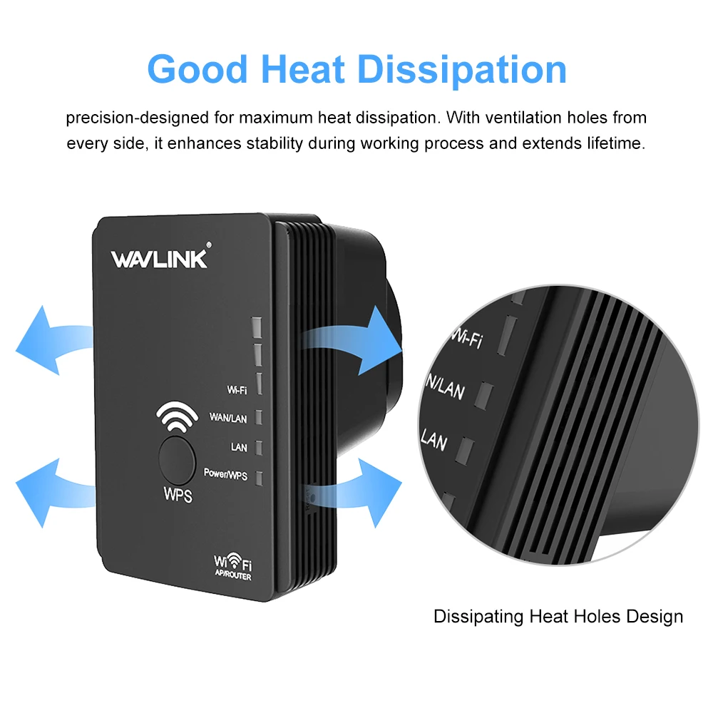 Усилитель сигнала Wi Fi Wavlink AC750 5 ГГц 750 Мбит/с|Беспроводные роутеры| |