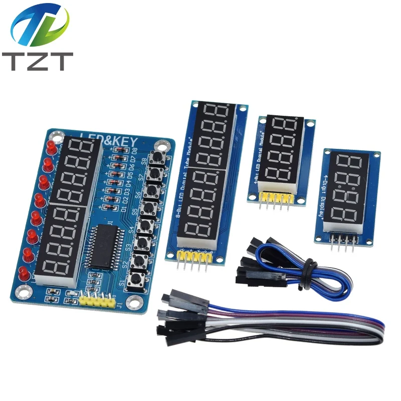 1/3PCS TM1637 4 Bits/TM1638/74HC595 8 bit Digitale LED Display Modul 7 Segment 0,36 zoll Uhr ROTE Anode Rohr Vier Serielle Treiber – Detail 2