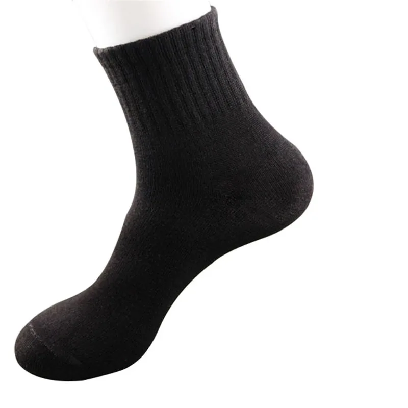 3/6/10 Pairs All Seasons Men's Business Casual Cotton Socks Spring Summer Winter Solid Colors Crew Socks Male Breathable Socks