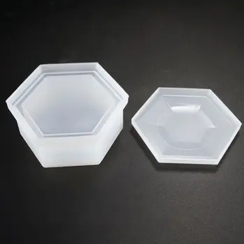 

DIY Hexagon Storage Box Mold Crystal Epoxy High Mirror Handmade Plum-shaped Silicone Mould Making Craft Molds Tools