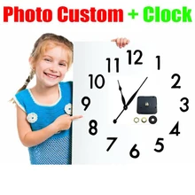 "Фото на заказ+ часы" Алмазная картина крестиком набор полный квадратный/круглый 5D вышитая картина личный выполненный на заказ