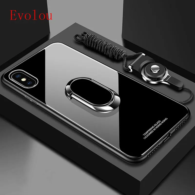 

Stand Ring Magnet Cover For Apple iphone 11 PRO MAX X XR 6 6S 7 8 Plus 8plus Case Hard Tempered Glass Protective Back Case Cover