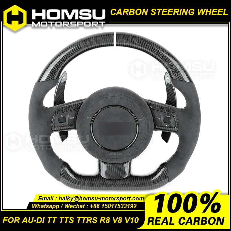 Per R8 Volante A Fondo Piatto In Carbonio Aggiornamento Volante Per Audi Tt Tts Ttrs R8 V8 V10 2008-2019