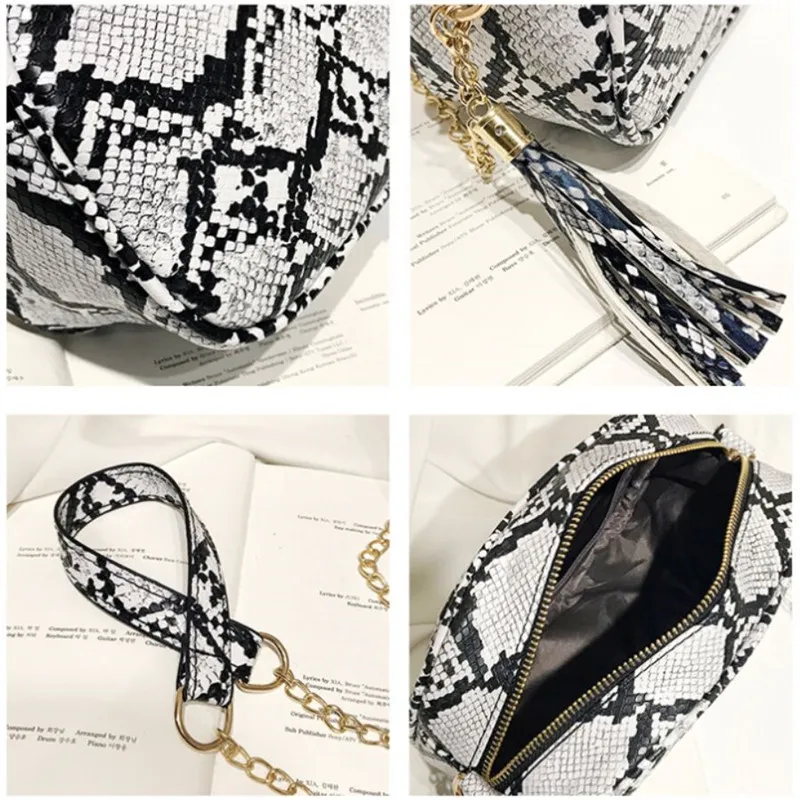 Новый Модный маленький кошелек с текстурой змеиной кожи сумки через плечо для