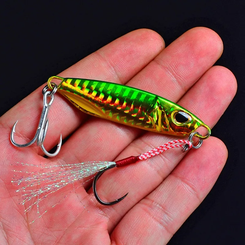 10/15/20/30/40/50 g Artificial Bait Reusable Metal Sinking Casting Lure Jigging Spoon Fishing Accessories With Hooks