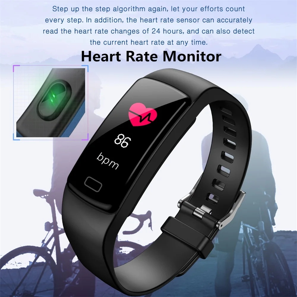 Фитнес-браслет, трекер активности, Smartband для Apple ios, Android, телефона, пульсометр, измеритель артериального давления, шагомер, умный Браслет