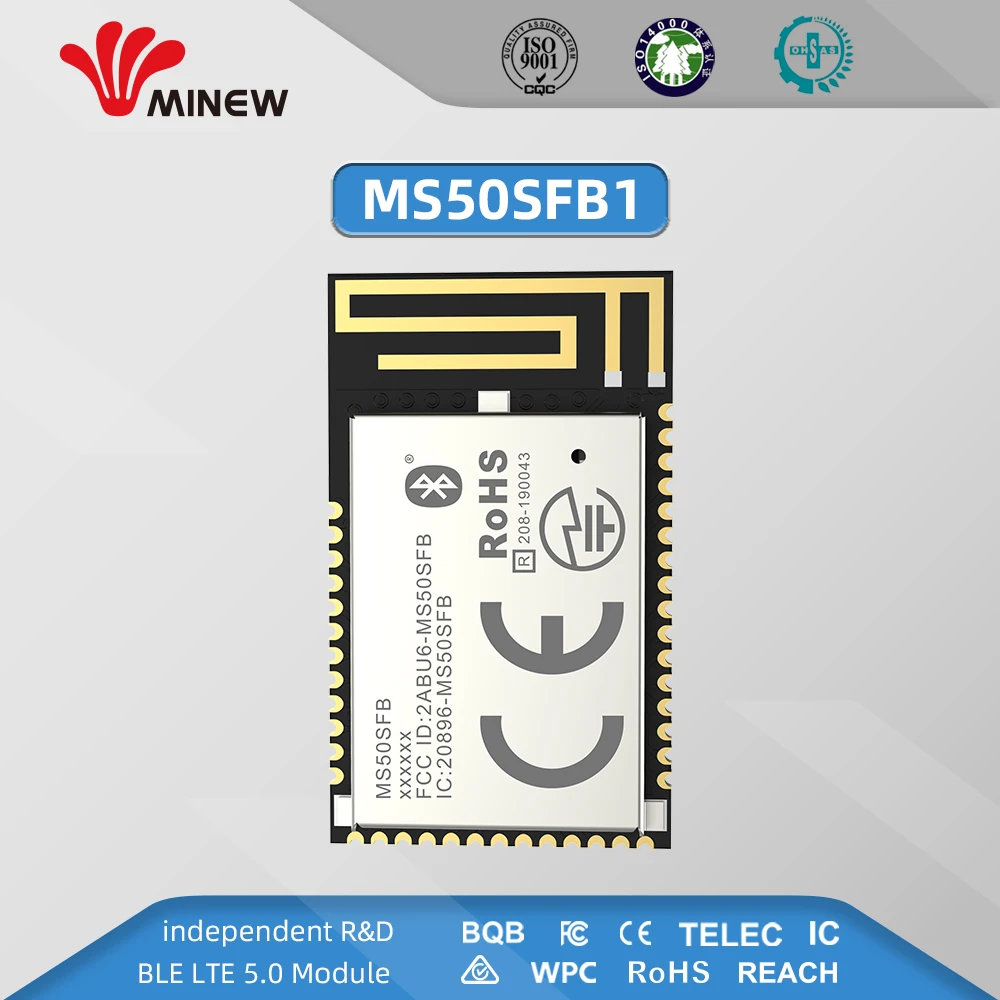 Нордическая nrf52832 uhf-модуль беспроводной передачи данных 2,4 ГГц приемник передатчик uart передатчики дальнего действия minew MS50SFB1
