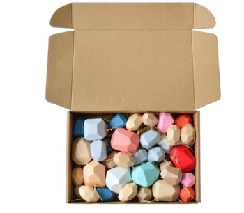 

Wooden Building Blocks Set Lightweight Natural Balancing Blocks Colored Wooden Stones Stacking Blocks Home Decor