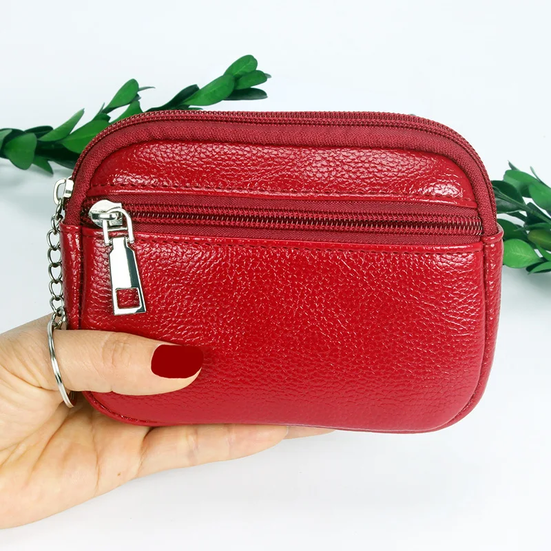 Women Mini Wallet PU Leather Female Purse Card Holder Coin Purse Short Wallets Small Purse Zipper Keychain Clutch Bag Wallet