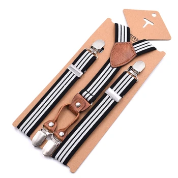 

Adjustable Fashion Elasticated Unisex Boys Girls Vintage Kids Suspender Trouser Braces Elastic Y back Tie Set Matching Outfits