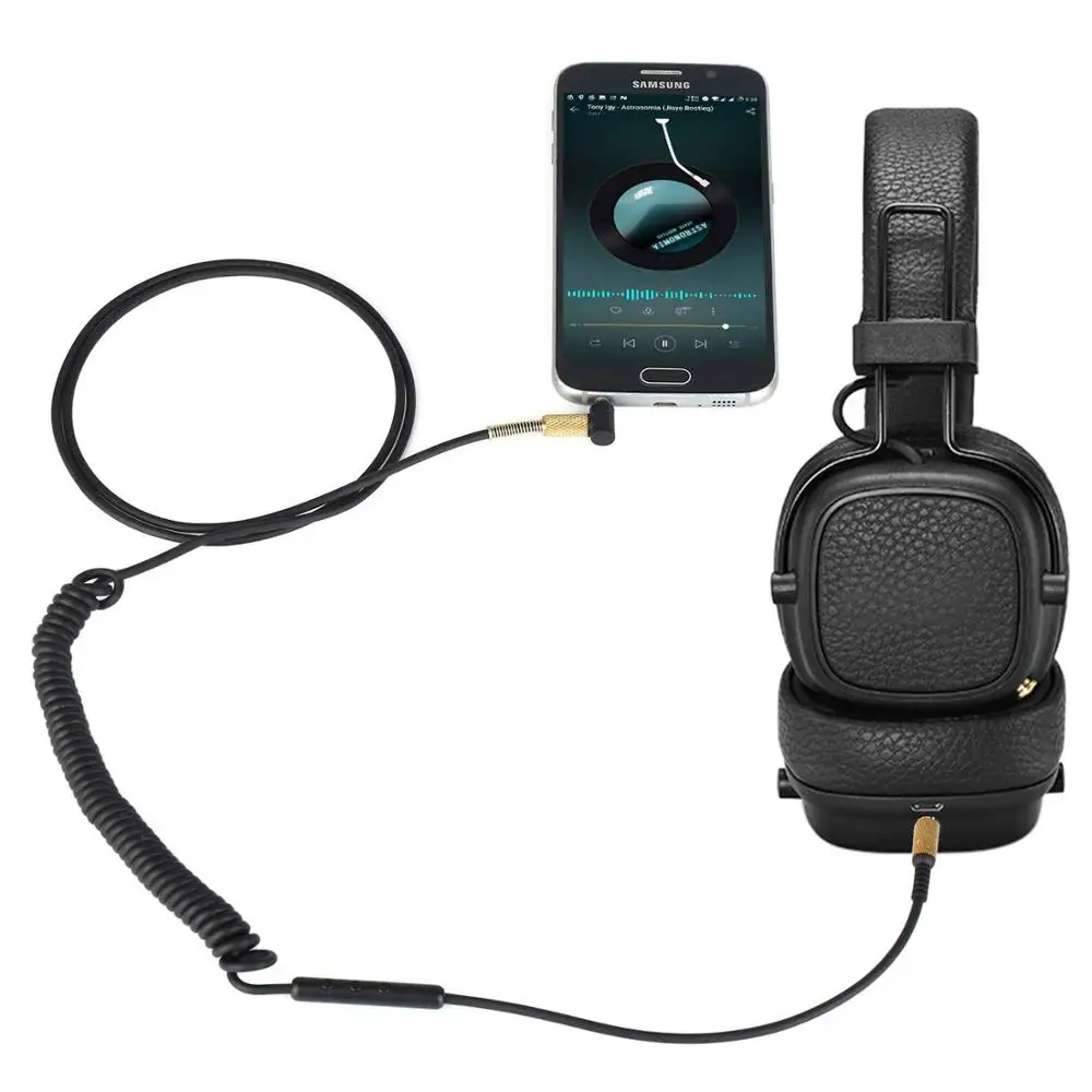 Пружинный сменный кабель удлинитель OFC для наушников Marshall Major Monitor Mid 1 2 3 4 I II III IV