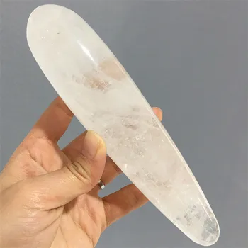 

large length width natural clear quartz crystal gemstone massage stick wand yoni goddess healing wands massager for women p