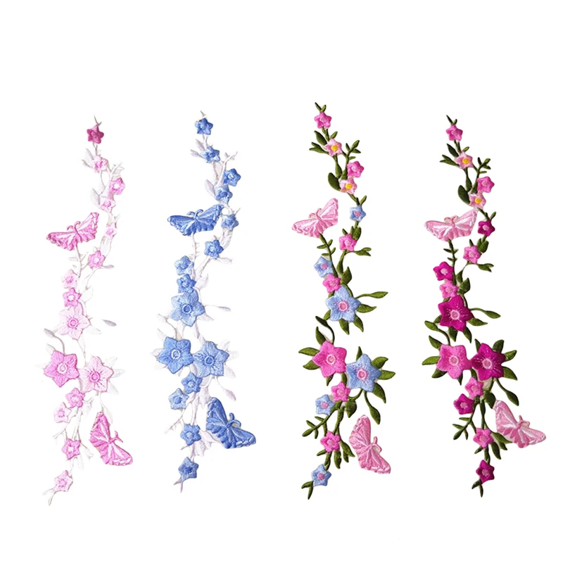 1 шт. бабочки Цветочная аппликация одежда вышитая нашивка тканевая наклейка