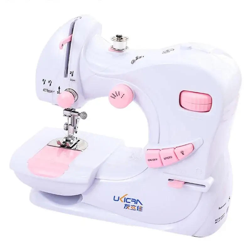 

601 Electrical Household Mini Hand Sewing Machines Portable Handheld Speed Needlework Cordless Fabrics Sewing Machine