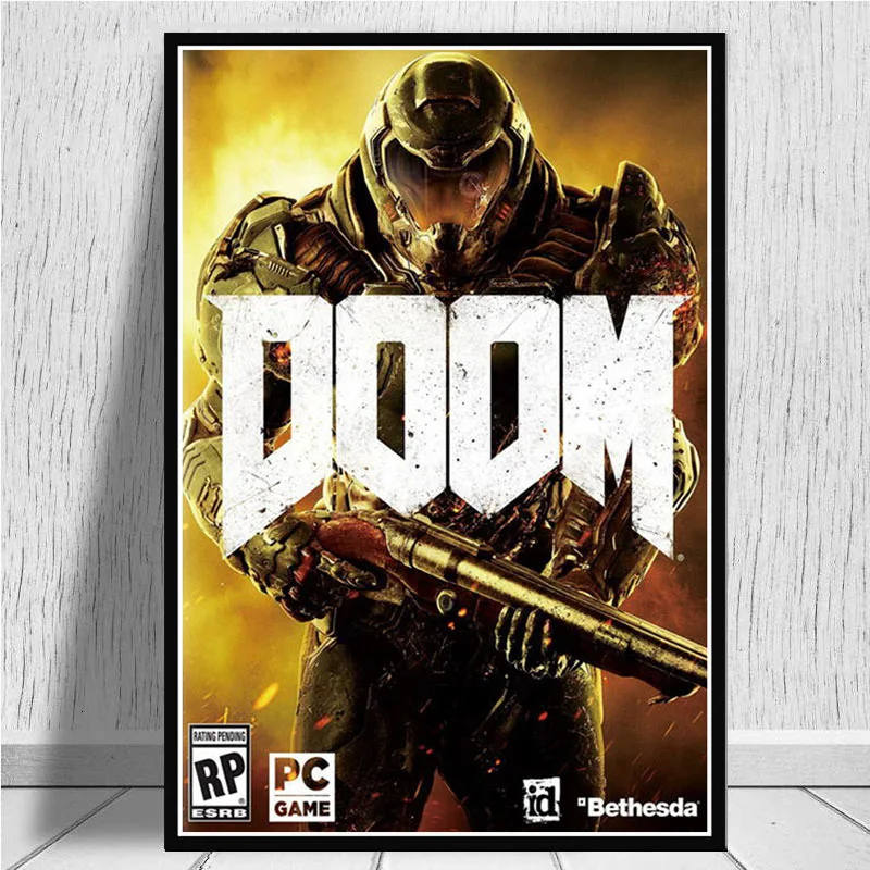Видео игры в конечном итоге Doom игры Холст Плакаты с живописью и печать фотографии на стене старинное украшение домашний декор Куадрос - Цвет: 1