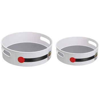 

2Pcs Cosmetics Storage Tray Rotating Non-Slip Storage Rack Storage Tray Kitchen Bathroom Rack