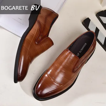 

2020 spring and summer new business casual leather shoes men's first layer cowhide middle-aged low-top soft bottom free shipping