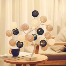 Батарея USB настольная лампа Рождественская елка украшения сказочные огни ватный шар светодиодный светящаяся гирлянда гирлянды с шариками украшения